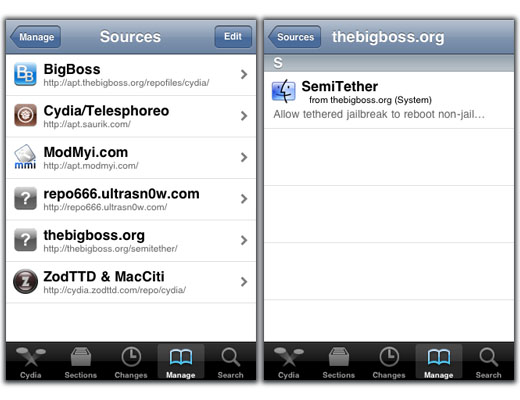 SemiTether package iOS 5 jailbreak step 4