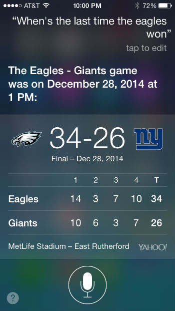 Sports questions to ask Siri. Sports questions to ask Siri.