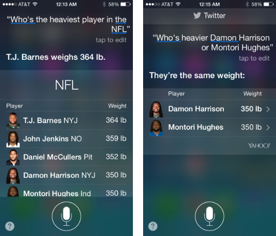 Sports questions to ask Siri.