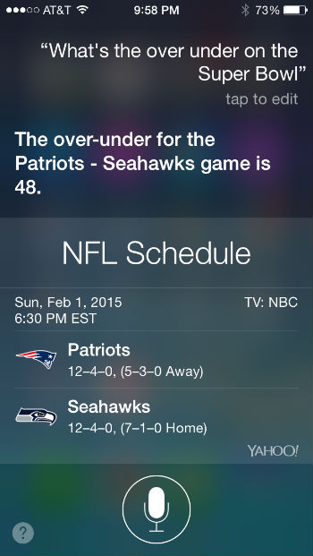 Sports questions to ask Siri.