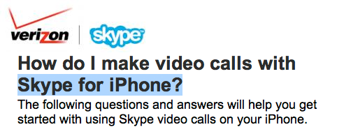 skype video chat iphone verizon