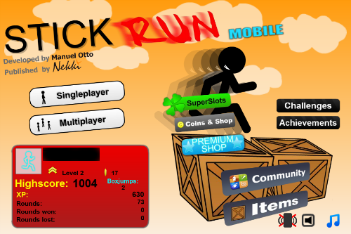 Menu Screen Stick Run