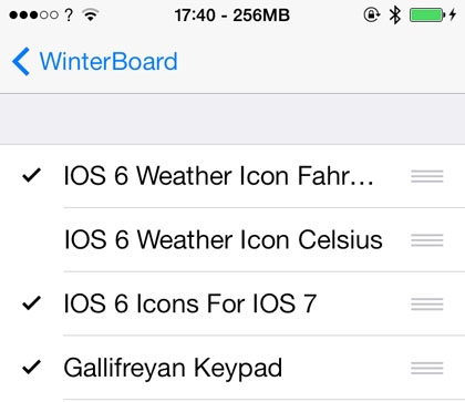 iOS 6 icons theme WinterBoard