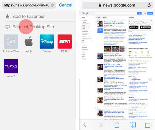 Safari request desktop site iOS” title=