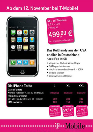 3g iphone ad for tmobile germany