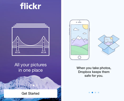 back up iOS photos apps Flickr Dropbox” title=