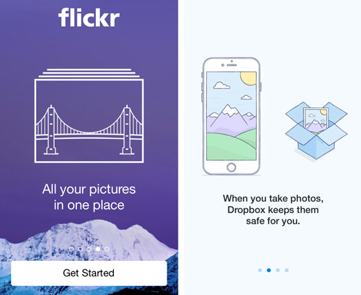 back up iOS photos apps Flickr Dropbox”  title=