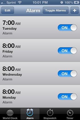 iOS AlarmControl toggle switch AlarmControl tweak Cydia iOS