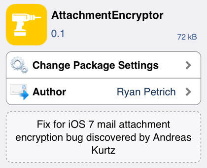 Mail attachment encryption iOS 7.1.1 AttachmentEncryptor iOS bug fix