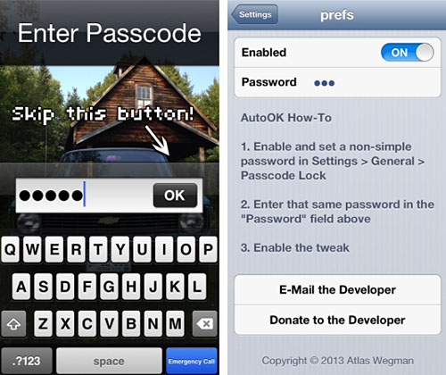 AutoOk tweak Cydia iOS