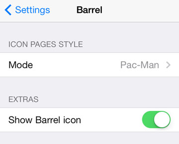 iOS 7 tweak home screens Pac Man Barrel tweak iPhone jailbreak 2