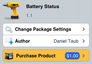 Battery Status Cydia iPhone tweak