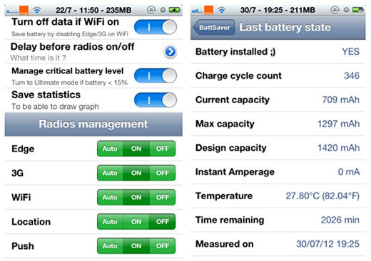 save power radio management iPhone 1 1 BattSaver iOS 7