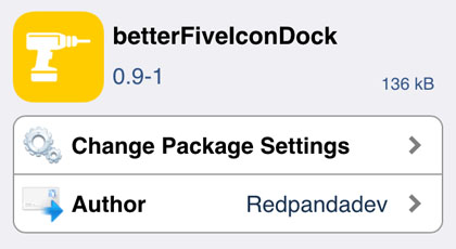 cydia tweak betterFiveIconDock iOS 8.1 jailbreak betterFiveIconDock