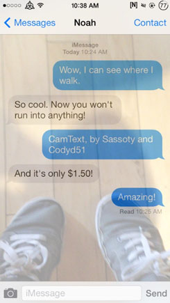 cydia tweak text and walk iOS 7 jailbreak CamText