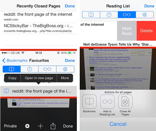 iOS 7 jailbreak new Safari features 