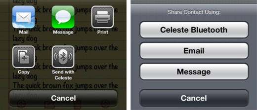 Celeste 2 file sharing tweak Cydia Bluetooth file transfer iPhone