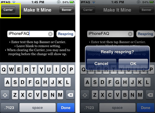 MakeItMine Cydia tweak screenshot