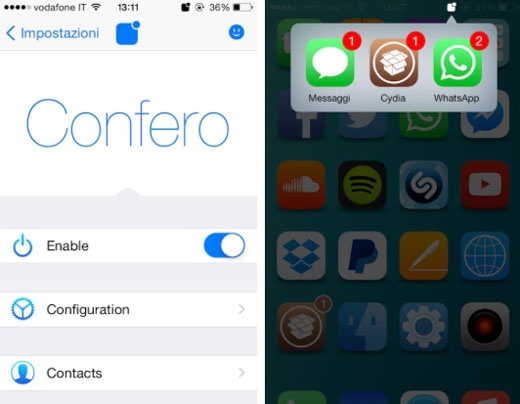 iOS 8.1 jailbreak Confero2”  title=