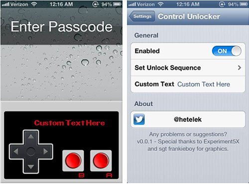 iOS lock screen tweak NES NES controller iOS