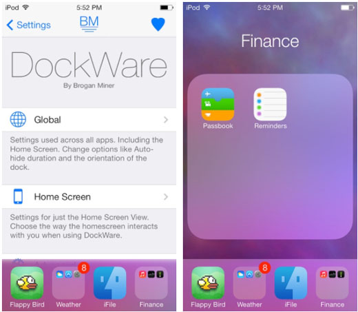 iOS 7 jailbreak access dock2