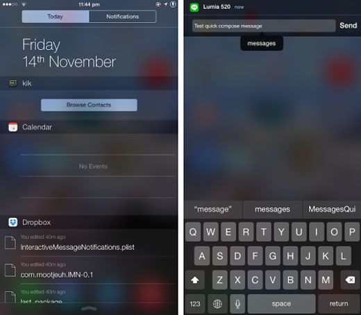 cydia tweak IMN iOS 8.1 jailbreak IMN demo