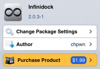 InfiniDock tweak Cydia