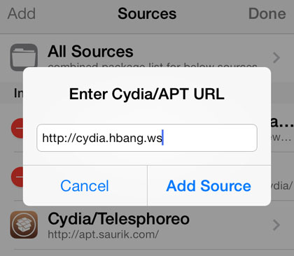 iOS 7 jailbreak add repo