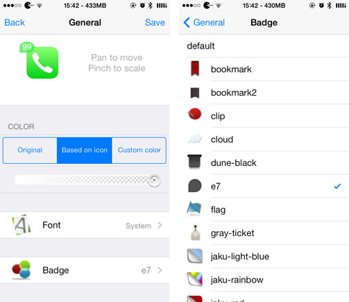 cydia tweak Magic Badges iOS 7 jailbreak icon badge customization