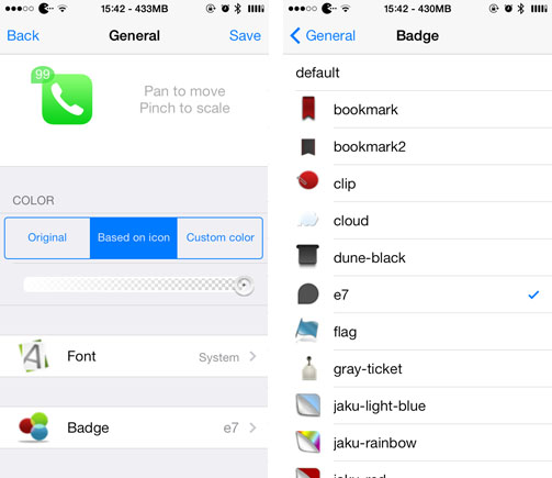 iOS 7 jailbreak icon badge customization