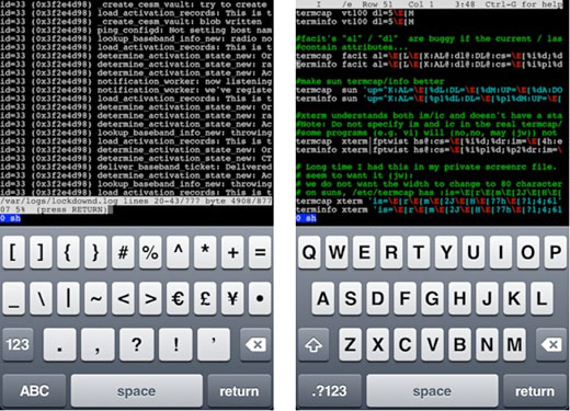 iOS 8 terminal app