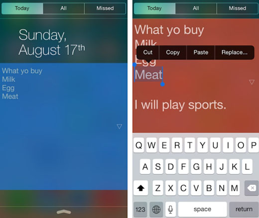 iOS 7 jailbreak Notification Center widget