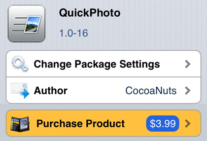 QuickPhoto tweak Cydia iOS