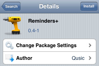iOS jailbreak tweak Cydia Reminders+
