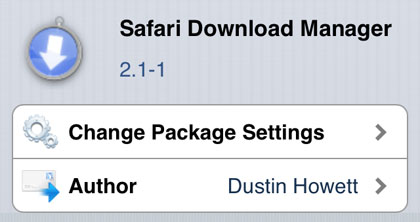 iOS tweak Safari Download Manager Cydia