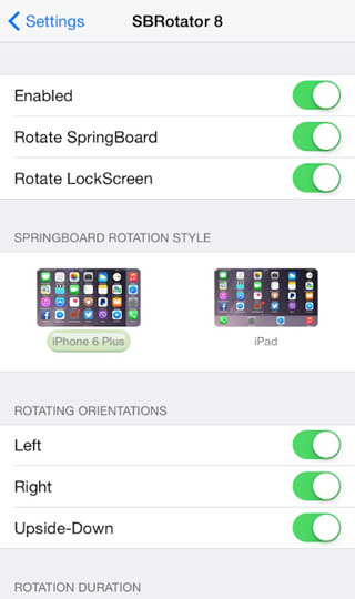 iOS 8 SBRotator update