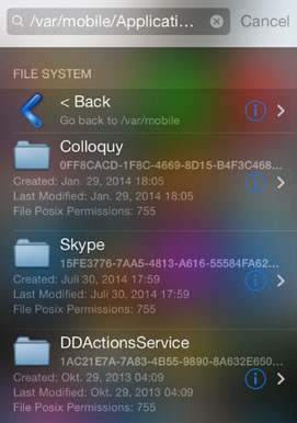 iOS 7 jailbreak browse filesystem