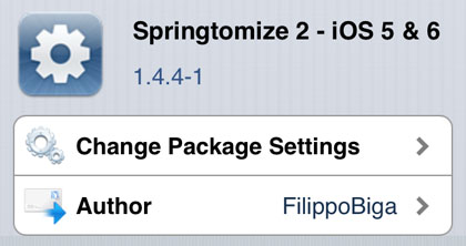 iOS tweak Cydia Springtomize 2