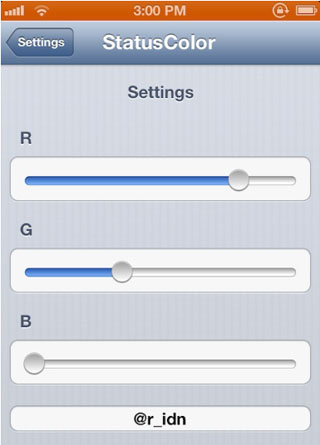 iOS custom status bar color Status Color tweak Cydia iOS