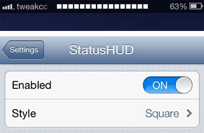 StatusHUD tweak Cydia iOS