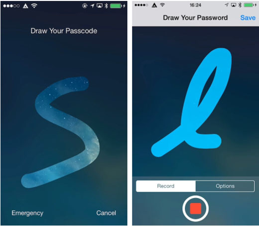 iOS 7 gesture passcode Stride 2 custom unlock
