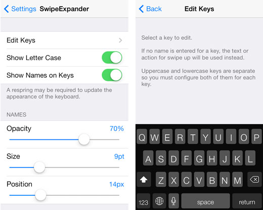 iOS 7 jailbreak Swipe Expander