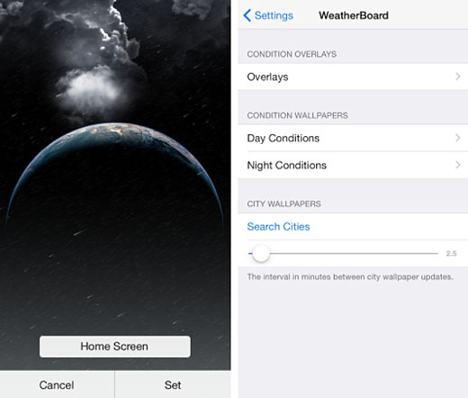 iOS 8.1 jailbreak weather home screen