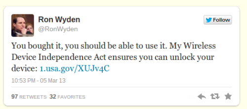 Senator Ron Wyden Tweet iPhone Unlocking