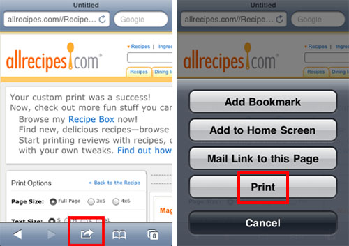 apple iphone ios 4.2 airprint safari